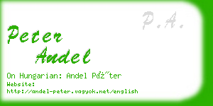 peter andel business card